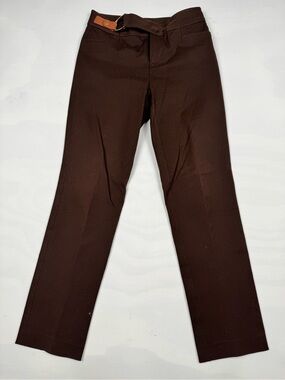 Lauren Ralph Lauren Straight Leg Dress Pants Brown Women’s 2P Gold Buckle